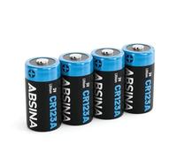 ABSINA 4x Batterie CR123A 3V al litio per fotocamere e molto altro - Batteria CR123A 3V sigillata e duratura - Batteria CR123 da 1300mAh - Pile CR123A, batteria CR123A 3V al litio, CR 123A batteria