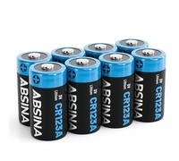 ABSINA 8x Batterie CR123A 3V al litio per fotocamere e molto altro - Batteria CR123A 3V sigillata e duratura - Batteria CR123 da 1300mAh - Pile CR123A, batteria CR123A 3V al litio, CR 123A batteria