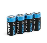 ABSINA Batterie CR123A 3V al litio per fotocamere e molto altro Confezione da 4