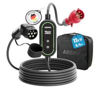 ABSINA Caricabatterie auto elettrica CEE 16A Tipo 2 con potenza regolabile | Wallbox mobile 11kW 16A trifase IP67 con cavo di 6,6 m - Caricabatteria auto elettrica - Wall box