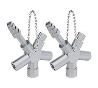 ABSINA Chiave Universale Con 4 Profili - Confezione Da 2 - Triangolare e Quadrata per Armadietto Di Comando - Universale per Armadietti Comuni