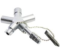 ABSINA Chiave universale con 6 profili - Chiave quadra e non solo multiuso per armadi, cantieri, finestre, porte, tubi e molto altro - chiave contatori universale - chiave quadri elettrici