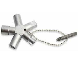 ABSINA Chiave universale con 6 profili - Chiave quadra e non solo multiuso per armadi, cantieri, finestre, porte, tubi e molto altro