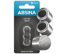ABSINA CR1/3N batteria 3 Volt | Confezione da 3 - batteria CR11108 a lunga durata e a prova di perdite - batterie 3V CR 1/3N 160mAh - pile litio