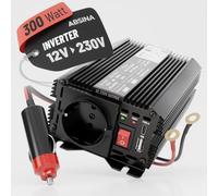 ABSINA Inverter 12V 220V - Trasformatore 12V 220V di Tensione Sinusoide Modificata - Auto Inverter 300W con 600W di Picco, Convertitore Corrente