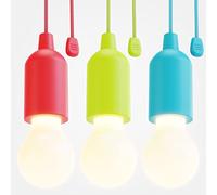 ABSINA Lampada a LED a batteria set di 3 - Pull Light 1W con interruttore a strappo incl. batterie - luce a LED senza fili bianco caldo ideale per la decorazione, del giardino, tenda, guardaroba