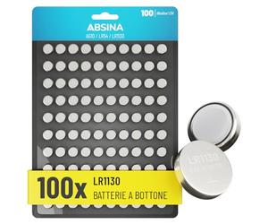 ABSINA LR1130 AG10 Batteria - Batterie alcaline da 1,5V a