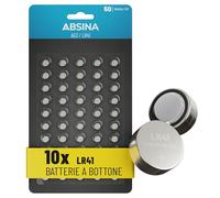 ABSINA Pile LR41 AG3 - Batterie bottone 1,5V Alcaline a prova di perdite
