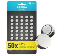 ABSINA Pile LR44 AG13 - Batterie da 1,5 V a prova di perdite e longevoli
