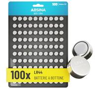 ABSINA Pile LR44 AG13 - Batterie da 1,5 V a prova di perdite e longevoli