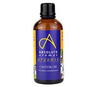 Absolute Aromas Olio di ricino biologico, 100 ml, 100% puro e naturale, per massaggi, aromaterapia e miscelazione, oli essenziali