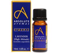 Absolute Aromas Olio Essenziale di Lavanda 10 ml - Coltivato ad Alta Quota - 100% Puro, Naturale, Vegano, Non Diluito e Cruelty Free - Per Diffusori, Bruciatori a Nafta e Miscele per Aromaterapia