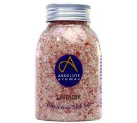 Absolute Aromas Sali da Bagno alla Lavanda 290g - Sale Rosa Naturale dell'Himalaya infuso con Olio Essenziale di Lavanda Francese, Pura al 100% - Rilassa e allevia i muscoli stanchi