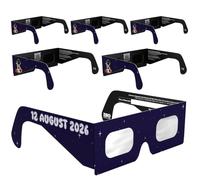 Absolute Eclipse Occhiali Bambini Eclissi Solare Certificati ISO 12312-2 CE | Rocketrider | Occhiali per Vedere Eclissi 12 Agosto 2026 | Confezione da 6 - Famiglia | Produttore Europeo