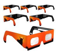 Absolute Eclipse Occhiali Eclissi Solare Certificati ISO 12312-2 CE | Bull | Occhiali per Vedere Eclissi 12 Agosto 2026 | Adulti e Bambini | Confezione da 6 - Famiglia | Produttore Europeo
