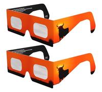 Absolute Eclipse Occhiali Eclissi Solare Certificati ISO 12312-2 CE | Bull | Per Eclissi 12 Agosto 2026 | Adulti e Bambini | Confezione da 2 Produttore Europeo