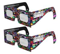Absolute Eclipse Occhiali Eclissi Solare Certificati ISO 12312-2 CE | Neon | Per Eclissi 12 Agosto 2026 | Adulti e Bambini | Confezione da 2 Produttore Europeo