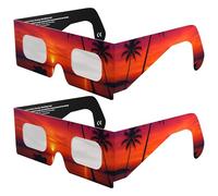 Absolute Eclipse Occhiali Eclissi Solare Certificati ISO 12312-2 CE | Palms | Occhiali per Vedere Eclissi 12 Agosto 2026 | Adulti e Bambini | Confezione da 2 | Produttore Europeo