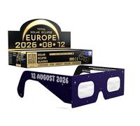 Absolute Eclipse Occhiali Eclissi Solare Certificati ISO 12312-2 CE | Rocketrider | Per Eclissi 12 Agosto 2026 | Adulti e Bambini | Confezione da 100 Produttore Europeo