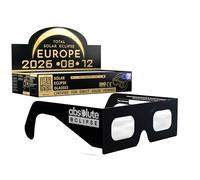 Absolute Eclipse Occhiali Eclissi Solare Certificati ISO 12312-2 CE | Stranded | Occhiali per Vedere Eclissi 12 Agosto 2026 | Adulti e Bambini | Confezione da 100 - Scuole | Produttore Europeo