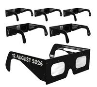 Absolute Eclipse Occhiali Eclissi Solare Certificati ISO 12312-2 CE | Swing | Occhiali per Vedere Eclissi 12 Agosto 2026 | Adulti e Bambini | Confezione da 6 - Famiglia | Produttore Europeo