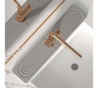 Absorbent Faucet Mat for Kitchen Sink, Super Absorbent Diatomite Fast Drying Stone Sink Tray Prevents Moisture Buildup & Splash Guard, Universal Kitchen Sinks Faucet Mat (Gray A)