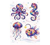 Abstarct Animals Notebook - Vol. 3: Colorful Geometric Animal Art I Creative Notebook for Notes, Journaling & Ideas I Dotted Pages
