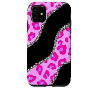 Abstract Animal Spots Retro Hot Pink Black Product Custodia per iPhone 11