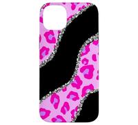 Abstract Animal Spots Retro Hot Pink Black Product Custodia per iPhone 14 Plus