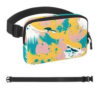 Abstract Art-184 - Marsupio a tracolla per uomo e donna, borsa da cintura per viaggi, casual, passeggiate, corsa, escursionismo, ciclismo, multicolore, 4 x 23 x 15 cm, Multicolore,