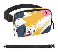Abstract Art-193 - Marsupio a tracolla per uomo e donna, borsa da cintura per viaggi, casual, passeggiate, corsa, escursionismo, ciclismo, multicolore, 4 x 23 x 15 cm, Multicolore,