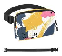 Abstract Art-196 - Marsupio a tracolla per uomo e donna, borsa da cintura per viaggi, casual, passeggiate, corsa, escursionismo, ciclismo, multicolore, 4 x 23 x 15 cm, Multicolore,