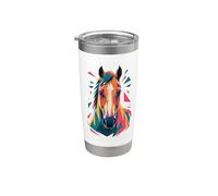 Abstract Art Cavallo Equitazione Equestre Cavalli Bicchiere termico in acciaio inox doppia parete