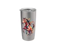 Abstract Art Cavallo Equitazione Equestre Cavalli Bicchiere termico in acciaio inox doppia parete