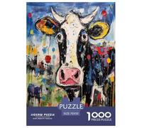 Abstract Art, Cow Puzzle Impossible 1000Pcs Decorazione Per La Casa. Rilassamento E Intelligence Per Adulti E Bambini Da 12 Anni 70x50cm/1000pcs