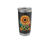 Abstract Art Girasole Girasoli Bicchiere termico in acciaio inox doppia parete