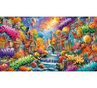 Abstract Art Graffiti Puzzle 1000 pezzi per adulti - Gioco per la famiglia difficile & Stimolante Attività domestica 38x52/1000pcs