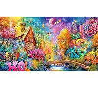 Abstract Art Graffiti Puzzle 1000 pezzi per adulti - Gioco per la famiglia difficile & Stimolante Attività domestica 75x50/1000pcs