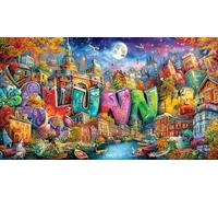 Abstract Art Graffiti Puzzle 1000 pezzi per adulti - Gioco per la famiglia difficile & Stimolante Attività domestica 75x50/1000pcs