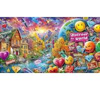 Abstract Art Graffiti Puzzle per adulti 1000 pezzi - Gioco difficile & Stimolante Attività domestica Regalo 38x52/1000pcs