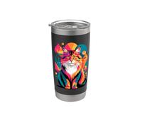 Abstract Art Norwegian Forest Cat Wegies Bicchiere termico in acciaio inox doppia parete