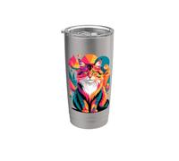 Abstract Art Norwegian Forest Cat Wegies Bicchiere termico in acciaio inox doppia parete