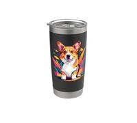 Abstract Art Pembroke Welsh Corgi Corgis Bicchiere termico in acciaio inox doppia parete