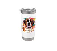 Abstract Art Saint Bernard St. Bernard Bicchiere termico in acciaio inox doppia parete