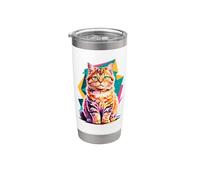 Abstract Art Selkirk Rex Rexes Bicchiere termico in acciaio inox doppia parete