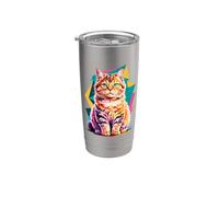 Abstract Art Selkirk Rex Rexes Bicchiere termico in acciaio inox doppia parete
