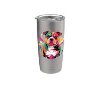 Abstract Art Staffordshire Bull Terrier Staffy Terriers Bicchiere termico in acciaio inox doppia parete