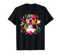 Abstract Art Staffordshire Bull Terrier Staffy Terriers Maglietta