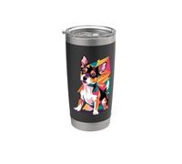 Abstract Art Toy Fox Terrier American Toy Terriers Bicchiere termico in acciaio inox doppia parete