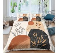 Abstract botanical artSet Di Copripiumino ultra microfibra Set di 3 Pezzi stampa 3D con cerniera Minimalist nature copripiumino incluso federe aiosa ultra morbido for ragazze Double（200x200cm）